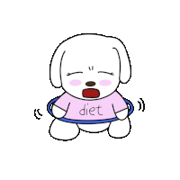 a cartoon dog wearing a shirt that says diet