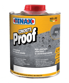 a can of tenax concrete proof water proof sealer for concrete based materials