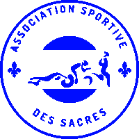 a blue logo for association sportive des sacres with a fleur de lis