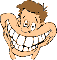 a cartoon drawing of a man with a large smile on his face