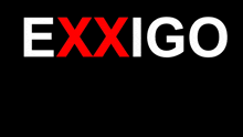 a black background with the word exxigo in white and red