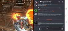 a screenshot of a game and a screenshot of a general-chat