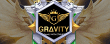 a logo for gravity family with etiquette is displayed