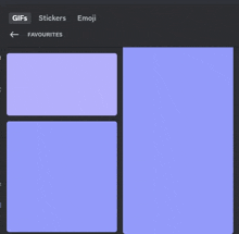 a screenshot of a gifs sticker and emoji page