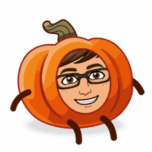 a cartoon of a man dressed as a pumpkin with arms and legs