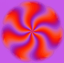 a red and purple swirl on a pink background