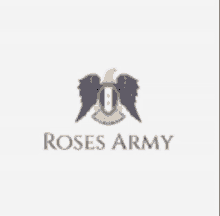 a logo for roses army with an eagle and shield on a white background