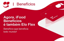 a red ifood card is displayed on a red background