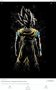 a picture of a dragon ball z character standing on a black background