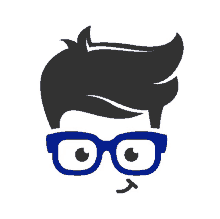 a cartoon illustration of a man with glasses and a mustache