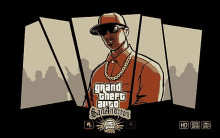 a cartoon of a man wearing sunglasses and a hat in a grand theft auto game .