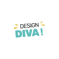 a logo that says " design diva " on it