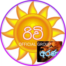 a logo for the official group with a sun in the center