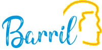 the word barril is written in blue with a yellow outline of a face