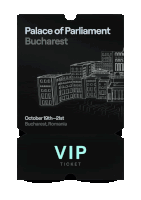 a black vip ticket for the palace of parliament in bucharest