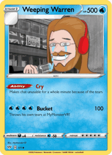 a pokemon card that says weeping warren on the front