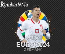 a poster for euro2024 germany shows a soccer player