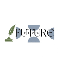 a logo for a company called future flow with a pen and a book .