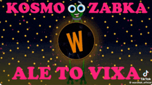 a cartoon character with the letter w in the center