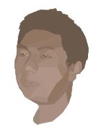 a low poly drawing of a man 's face