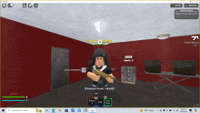 a screenshot of a video game called roblox with a character holding a gun