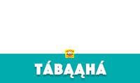 a blue sign with the word tabaaha in white letters