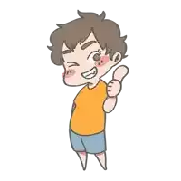 a cartoon drawing of a boy giving a thumbs up sign