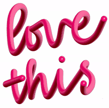 the word love that is in pink