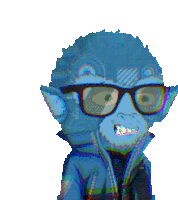 a pixel art of a monkey wearing sunglasses and a jacket