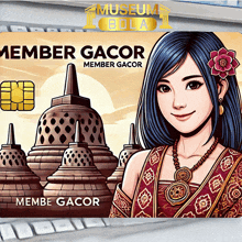 a museum bola member gacor card with a cartoon girl on it