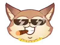 a cartoon dog wearing sunglasses and a cigar in its mouth