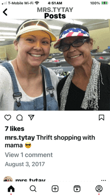 a screenshot of a mrs. tytay thrift shopping with mama