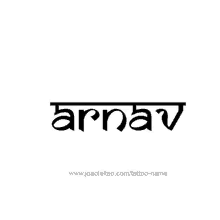 a tattoo of the name arnav in a foreign language