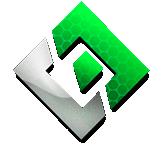 a green and white check mark with a triangle in the middle