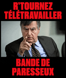 a poster with a man in a suit and tie and the words bande de paresseux below him