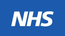 a nhs logo on a blue background with white letters