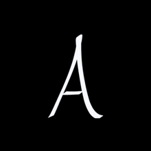 a white letter a on a black background