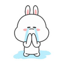 a cartoon rabbit is crying with tears coming out of its eyes