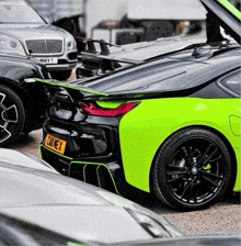 a neon green sports car with a license plate that says canmex