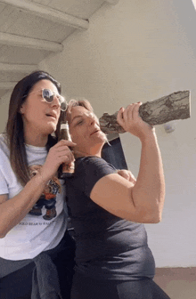 two women one wearing a polo bear shirt