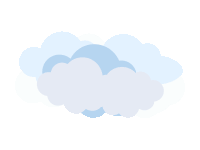 a cartoon illustration of a cloud with a white background