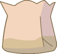 a cartoon drawing of a paper bag with a pink border