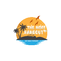 a logo for the noff hangout shows a boat in the ocean