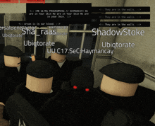 a screenshot of a video game with shadowstoke and ubiqtorato among others