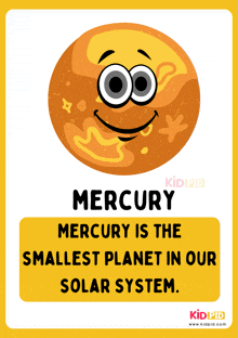 a cartoon illustration of mercury with a smiling face