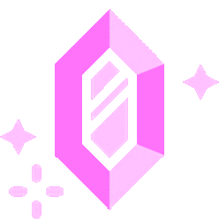 a pink diamond with a white stripe on the side