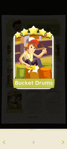 a picture of a man playing bucket drums in a video game