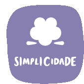 a purple square with a flower and the word simplicidade