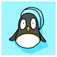 a drawing of a penguin wearing a hat