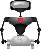 a black robot with a red circle with chinese characters on it